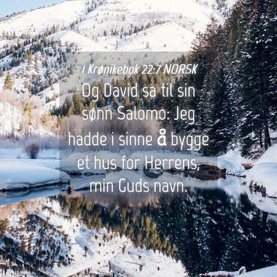 Picture 04 - 1 Krønikebok 22:7 NORSK - Og David sa til sin sønn Salomo: Jeg hadde i - Bible Verse Picture