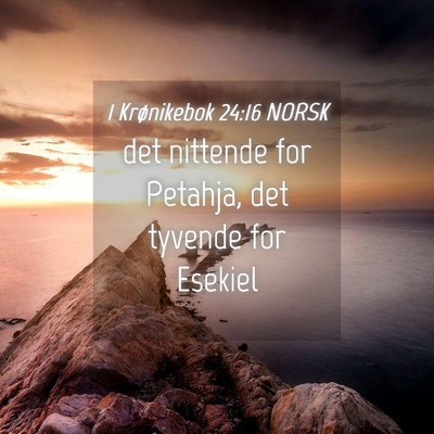 Picture 04 - 1 Krønikebok 24:16 NORSK - det nittende for Petahja, det tyvende for - Bible Verse Picture