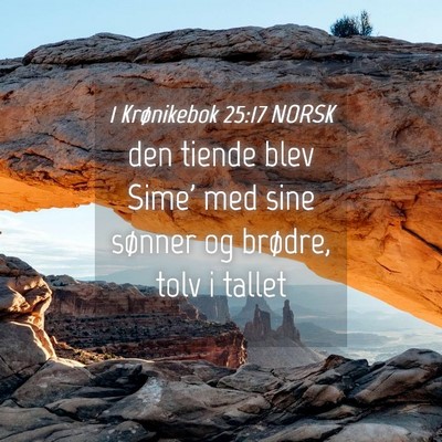 Picture 04 - 1 Krønikebok 25:17 NORSK - den tiende blev Sime' med sine sønner og - Bible Verse Picture