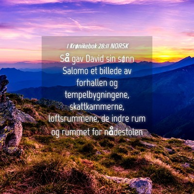 Picture 04 - 1 Krønikebok 28:11 NORSK - Så gav David sin sønn Salomo et billede av - Bible Verse Picture