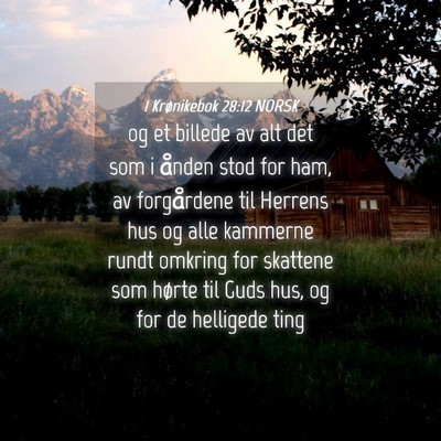 Picture 04 - 1 Krønikebok 28:12 NORSK - og et billede av alt det som i ånden stod for - Bible Verse Picture