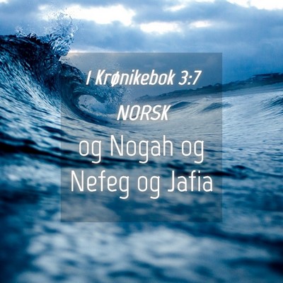 Picture 04 - 1 Krønikebok 3:7 NORSK - og Nogah og Nefeg og - Bible Verse Picture