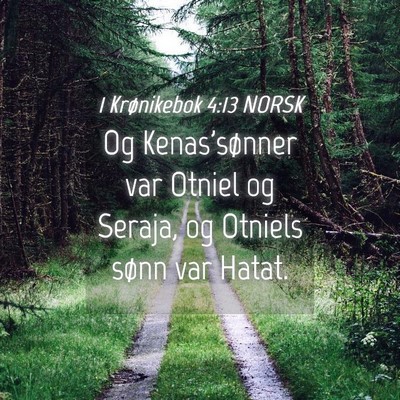 Picture 04 - 1 Krønikebok 4:13 NORSK - Og Kenas'sønner var Otniel og Seraja, og Otniels - Bible Verse Picture
