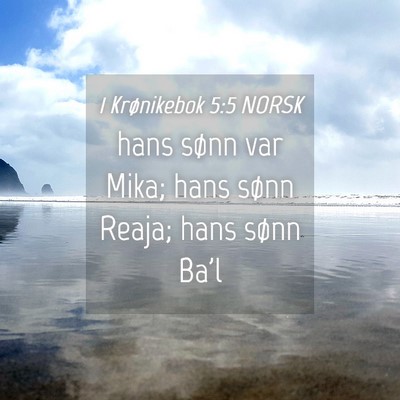 Picture 04 - 1 Krønikebok 5:5 NORSK - hans sønn var Mika; hans sønn Reaja; hans sønn - Bible Verse Picture