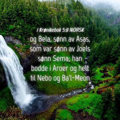 Picture 04 - 1 Krønikebok 5:8 NORSK - og Bela, sønn av Asas, som var sønn av Joels - Bible Verse Picture