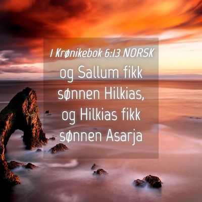 Picture 04 - 1 Krønikebok 6:13 NORSK - og Sallum fikk sønnen Hilkias, og Hilkias fikk - Bible Verse Picture