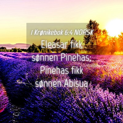 Picture 04 - 1 Krønikebok 6:4 NORSK - Eleasar fikk sønnen Pinehas; Pinehas fikk - Bible Verse Picture