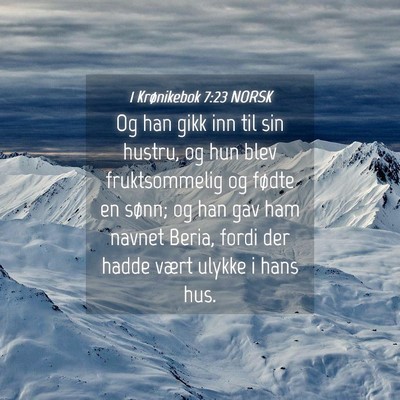 Picture 04 - 1 Krønikebok 7:23 NORSK - Og han gikk inn til sin hustru, og hun blev - Bible Verse Picture