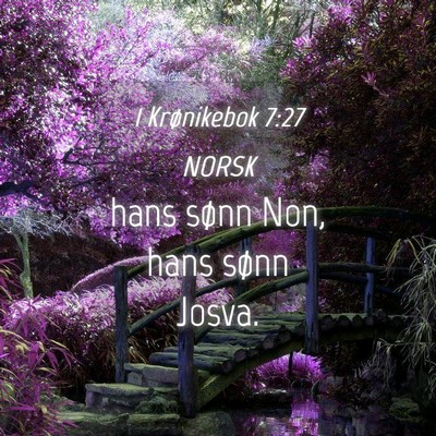 Picture 04 - 1 Krønikebok 7:27 NORSK - hans sønn Non, hans sønn - Bible Verse Picture
