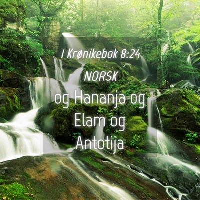 Picture 04 - 1 Krønikebok 8:24 NORSK - og Hananja og Elam og - Bible Verse Picture