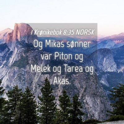 Picture 04 - 1 Krønikebok 8:35 NORSK - Og Mikas sønner var Piton og Melek og Tarea og - Bible Verse Picture