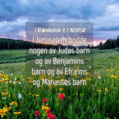 Picture 04 - 1 Krønikebok 9:3 NORSK - I Jerusalem bodde nogen av Judas barn og av - Bible Verse Picture