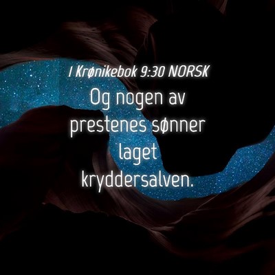 Picture 04 - 1 Krønikebok 9:30 NORSK - Og nogen av prestenes sønner laget - Bible Verse Picture