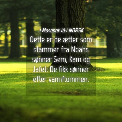 Picture 04 - 1 Mosebok 10:1 NORSK - Dette er de ætter som stammer fra Noahs sønner - Bible Verse Picture