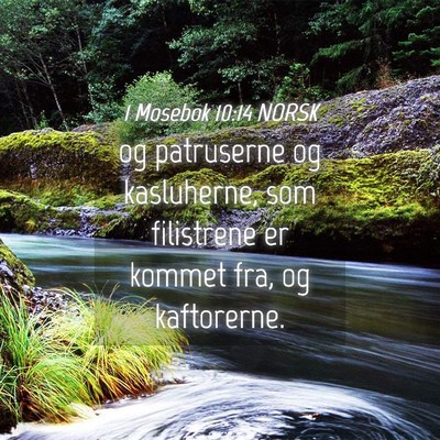 Picture 04 - 1 Mosebok 10:14 NORSK - og patruserne og kasluherne, som filistrene er - Bible Verse Picture