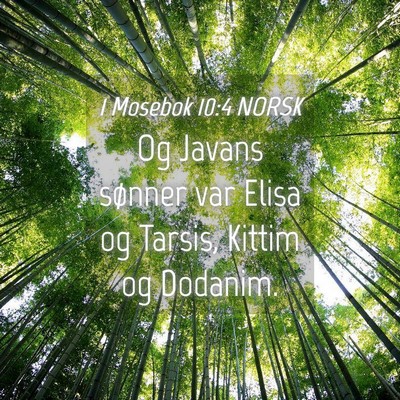 Picture 04 - 1 Mosebok 10:4 NORSK - Og Javans sønner var Elisa og Tarsis, Kittim og - Bible Verse Picture