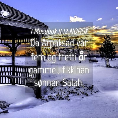 Picture 04 - 1 Mosebok 11:12 NORSK - Da Arpaksad var fem og tretti år gammel, fikk - Bible Verse Picture