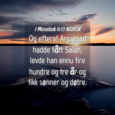 Picture 04 - 1 Mosebok 11:13 NORSK - Og efterat Arpaksad hadde fått Salah, levde han - Bible Verse Picture