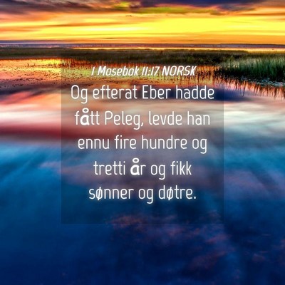 Picture 04 - 1 Mosebok 11:17 NORSK - Og efterat Eber hadde fått Peleg, levde han ennu - Bible Verse Picture