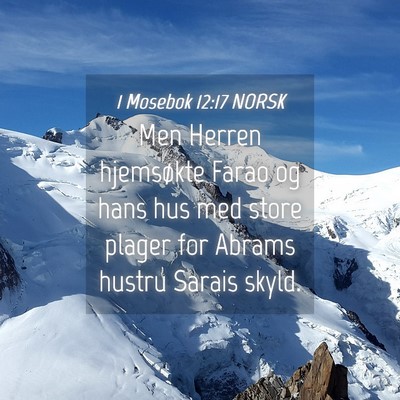 Picture 04 - 1 Mosebok 12:17 NORSK - Men Herren hjemsøkte Farao og hans hus med store - Bible Verse Picture