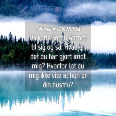 Picture 04 - 1 Mosebok 12:18 NORSK - Da kalte Farao Abram til sig og sa: Hvad er det - Bible Verse Picture