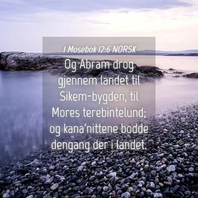 Picture 04 - 1 Mosebok 12:6 NORSK - Og Abram drog gjennem landet til Sikem-bygden, - Bible Verse Picture