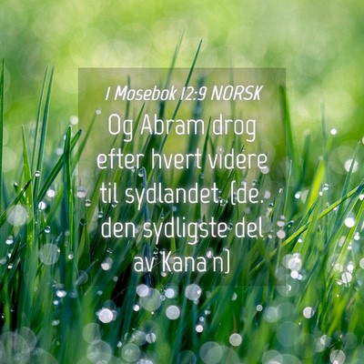 Picture 04 - 1 Mosebok 12:9 NORSK - Og Abram drog efter hvert videre til sydlandet. - Bible Verse Picture