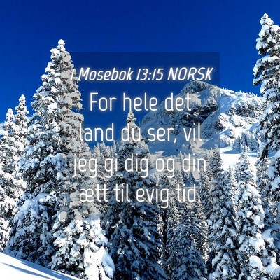 Picture 04 - 1 Mosebok 13:15 NORSK - For hele det land du ser, vil jeg gi dig og din - Bible Verse Picture