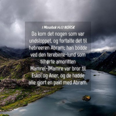 Picture 04 - 1 Mosebok 14:13 NORSK - Da kom det nogen som var undsloppet, og fortalte - Bible Verse Picture