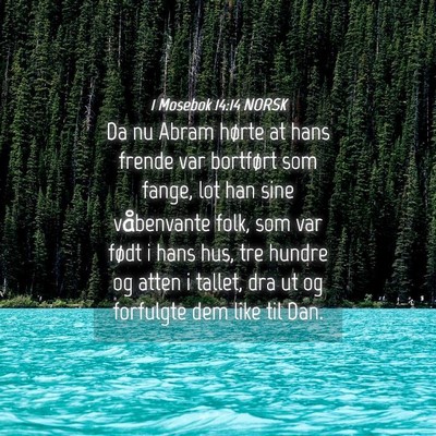 Picture 04 - 1 Mosebok 14:14 NORSK - Da nu Abram hørte at hans frende var bortført - Bible Verse Picture