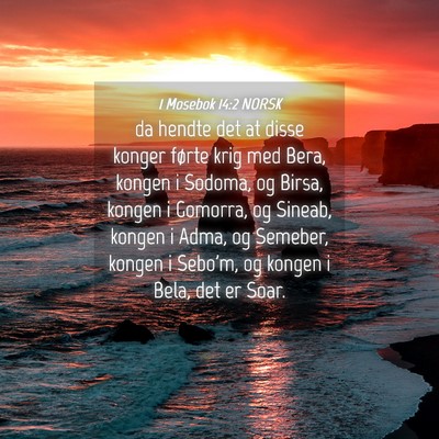 Picture 04 - 1 Mosebok 14:2 NORSK - da hendte det at disse konger førte krig med - Bible Verse Picture