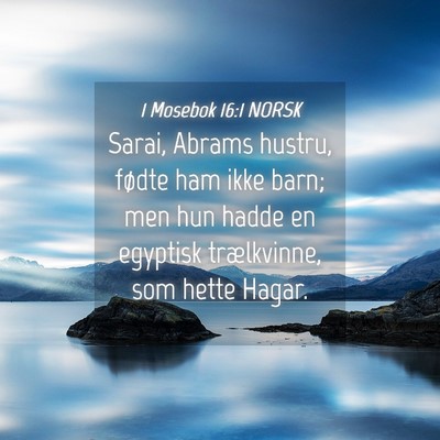 Picture 04 - 1 Mosebok 16:1 NORSK - Sarai, Abrams hustru, fødte ham ikke barn; men - Bible Verse Picture