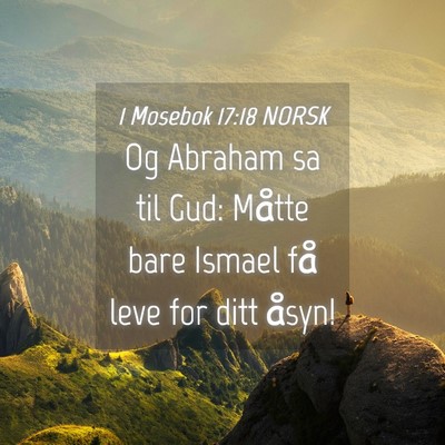 Picture 04 - 1 Mosebok 17:18 NORSK - Og Abraham sa til Gud: Måtte bare Ismael få - Bible Verse Picture