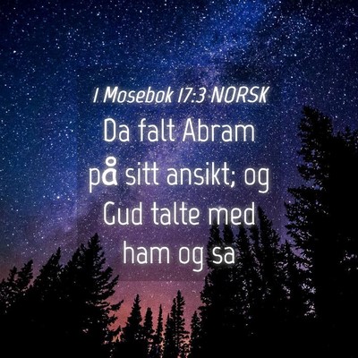 Picture 04 - 1 Mosebok 17:3 NORSK - Da falt Abram på sitt ansikt; og Gud talte med - Bible Verse Picture