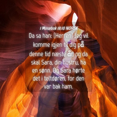 Picture 04 - 1 Mosebok 18:10 NORSK - Da sa han: {Herren} Jeg vil komme igjen til dig - Bible Verse Picture