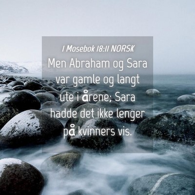 Picture 04 - 1 Mosebok 18:11 NORSK - Men Abraham og Sara var gamle og langt ute i - Bible Verse Picture