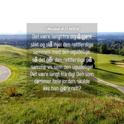Picture 04 - 1 Mosebok 18:25 NORSK - Det være langt fra dig å gjøre slikt og slå - Bible Verse Picture