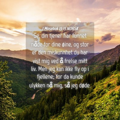 Picture 04 - 1 Mosebok 19:19 NORSK - Se, din tjener har funnet nåde for dine øine, - Bible Verse Picture