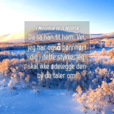 Picture 04 - 1 Mosebok 19:21 NORSK - Da sa han til ham: Vel, jeg har også bønnhørt - Bible Verse Picture