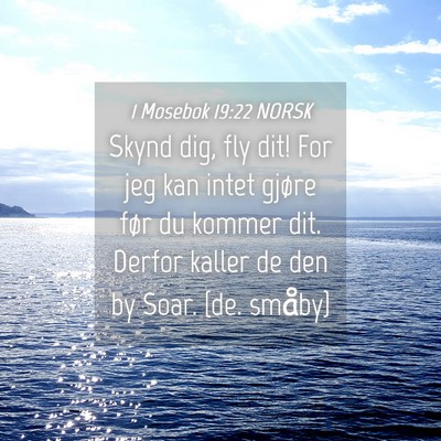 Picture 04 - 1 Mosebok 19:22 NORSK - Skynd dig, fly dit! For jeg kan intet gjøre før - Bible Verse Picture