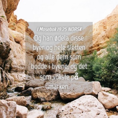Picture 04 - 1 Mosebok 19:25 NORSK - Og han ødela disse byer og hele sletten og alle - Bible Verse Picture