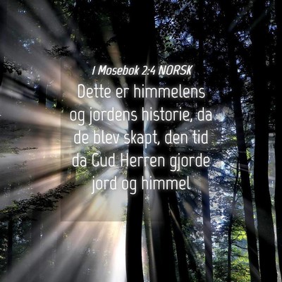 Picture 04 - 1 Mosebok 2:4 NORSK - Dette er himmelens og jordens historie, da de - Bible Verse Picture