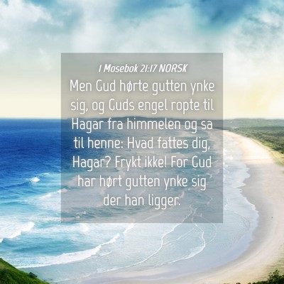 Picture 04 - 1 Mosebok 21:17 NORSK - Men Gud hørte gutten ynke sig, og Guds engel - Bible Verse Picture