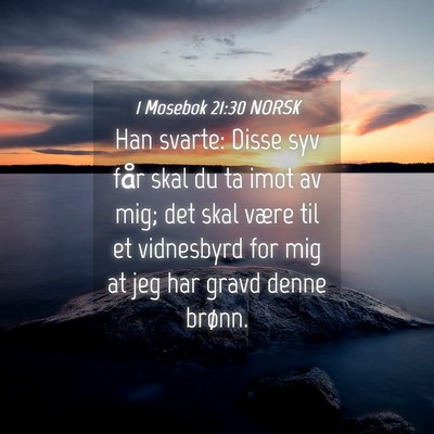 Picture 04 - 1 Mosebok 21:30 NORSK - Han svarte: Disse syv får skal du ta imot av - Bible Verse Picture