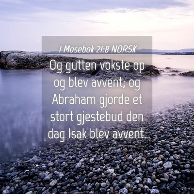 Picture 04 - 1 Mosebok 21:8 NORSK - Og gutten vokste op og blev avvent; og Abraham - Bible Verse Picture