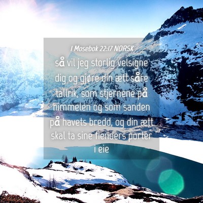 Picture 04 - 1 Mosebok 22:17 NORSK - så vil jeg storlig velsigne dig og gjøre din - Bible Verse Picture