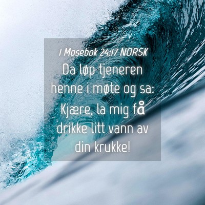 Picture 04 - 1 Mosebok 24:17 NORSK - Da løp tjeneren henne i møte og sa: Kjære, la - Bible Verse Picture