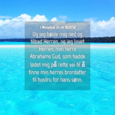 Picture 04 - 1 Mosebok 24:48 NORSK - Og jeg bøide mig ned og tilbad Herren, og jeg - Bible Verse Picture