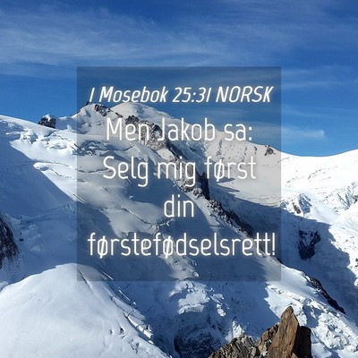 Picture 04 - 1 Mosebok 25:31 NORSK - Men Jakob sa: Selg mig først din - Bible Verse Picture