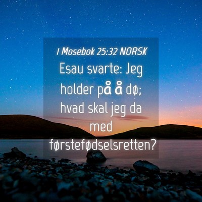 Picture 04 - 1 Mosebok 25:32 NORSK - Esau svarte: Jeg holder på å dø; hvad skal jeg - Bible Verse Picture